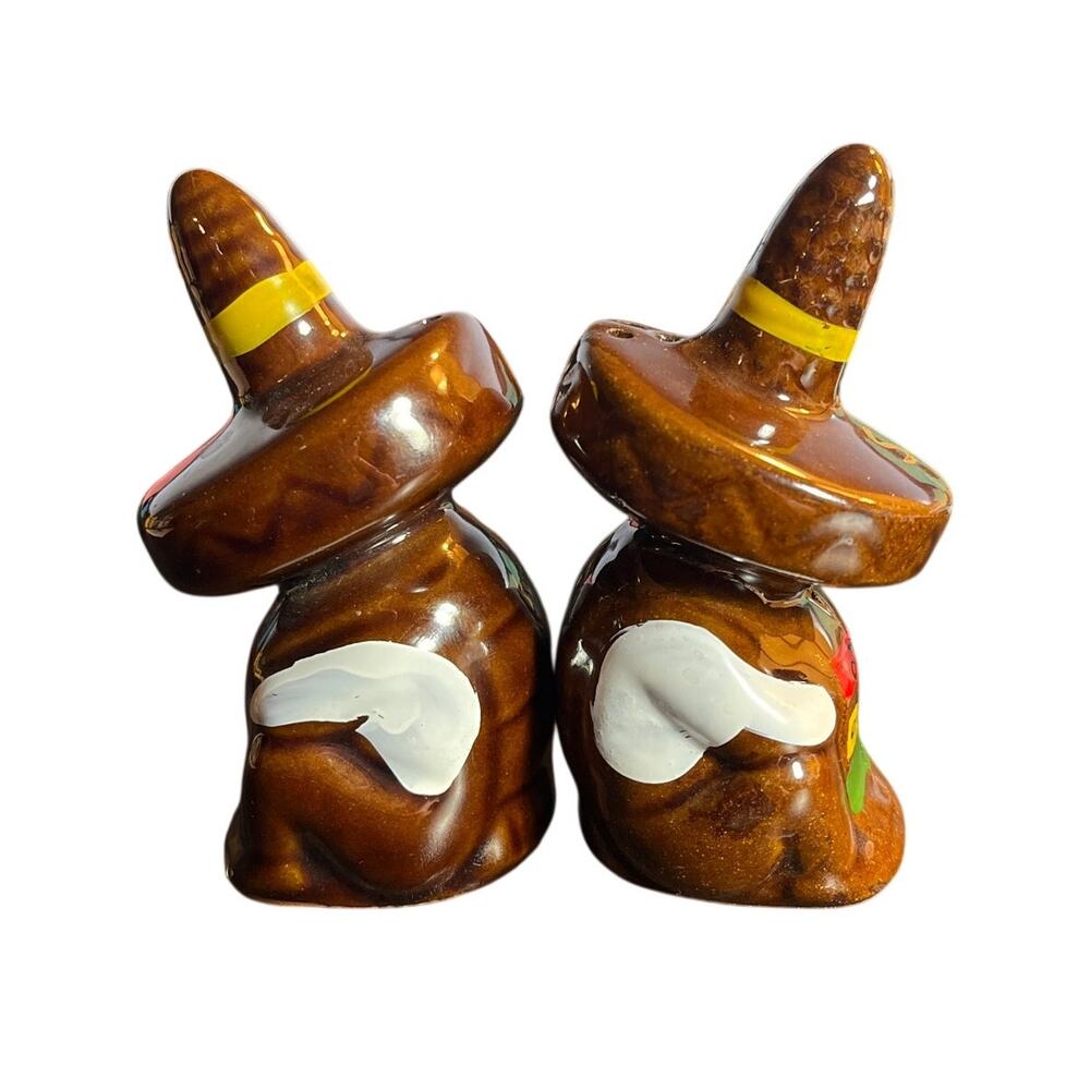 Vintage‎ New Mexico Sombrero Salt Pepper Shakers Southwest Souvenir Set
